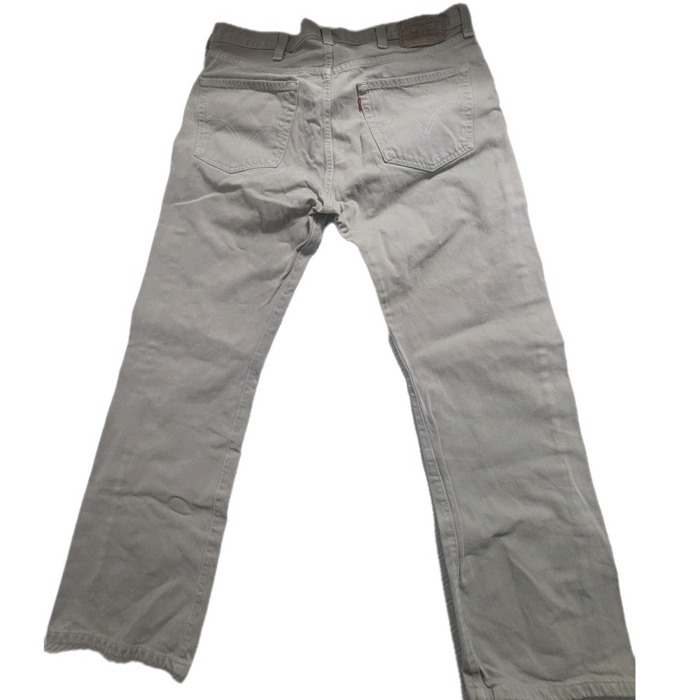 Levi's 501 Jeans Mens 36x30 Khaki Tan Button Fly Straight Leg Cotton - Picture 3 of 13